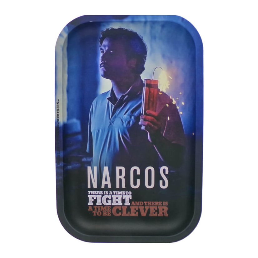 Narcos Bandeja metálica para liar Pablo Edition, mediana, 17,5 x 27,5 cm