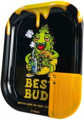 Best Buds Dab-All-Day Petit plateau à rouler en métal avec carte de broyeur magnétique