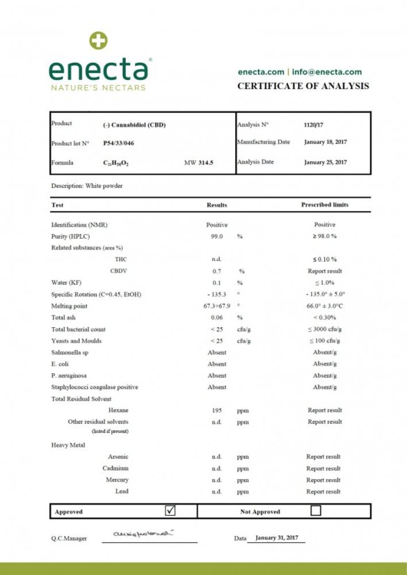 Enecta Cristale CBD (99%), 500 mg