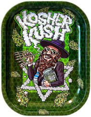 Best Buds Bandeja de liar de metal Kosher Kush pequeña, 14x18 cm