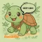 Cute turtle with a bubble: "Meet CBN!", Cannabizoo logo