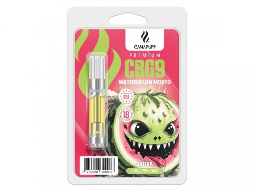 CanaPuff CBG9 Cartridge Watermelon Mojito, CBG9 79 %, 1 ml