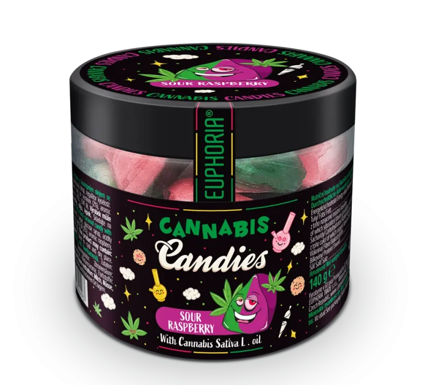 Euphoria Bonbons au cannabis Framboise acidulée, 140 g