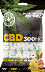 Pasifloros vaisių skonio CBD guminukai (300 mg), 40 maišelių kartoninėje dėžutėje, 4000 g