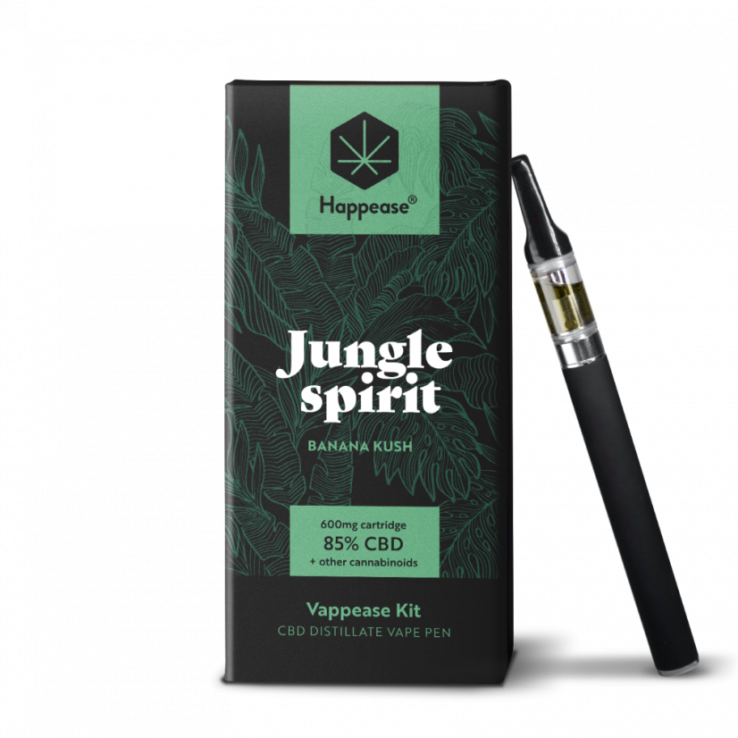 Happease Clasic Spiritul junglei - Kit de vaping, 85% CBD, 600 mg, 0,5 ml