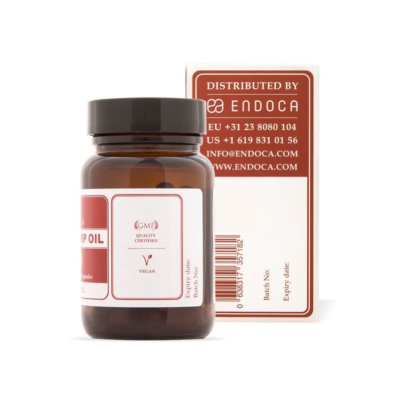 Endoca RAW Capsules d'huile de chanvre 1500 mg CBD + CBDa, 30 pièces