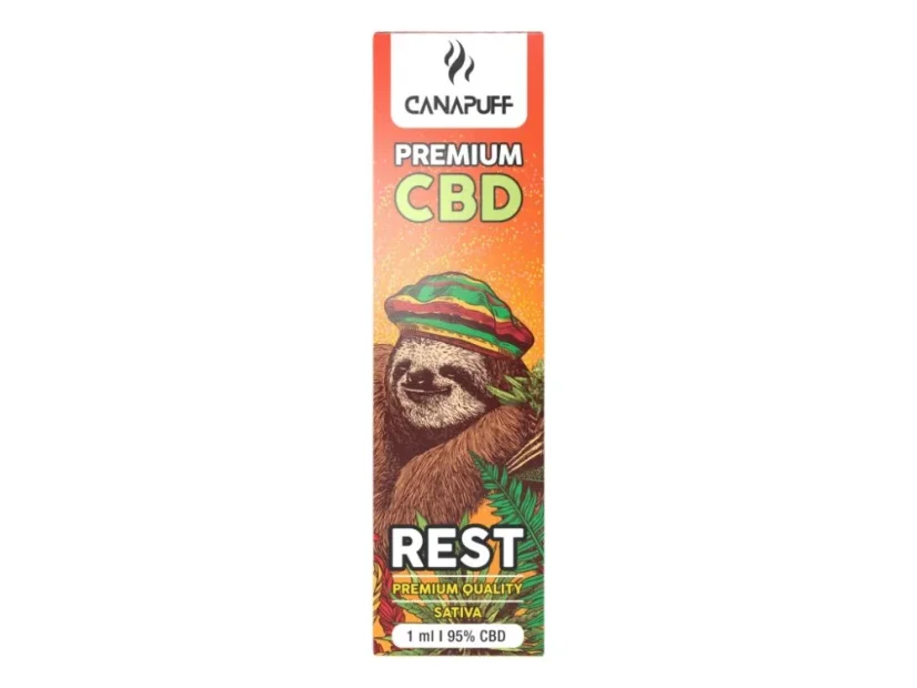 CanaPuff Stylo à vapoteuse jetable CBD REST, CBD 95 %, 1 ml CanaPuff Stylo à vapoteuse jetable CBD REST, CBD 95 %, 1 ml