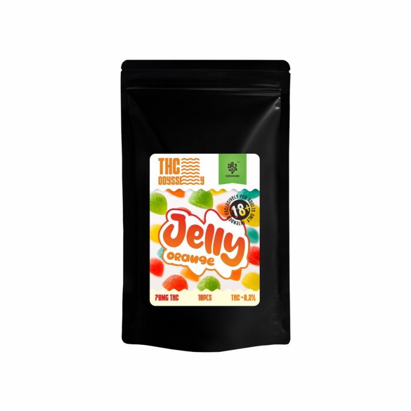 Czech CBD THC „Odyssey“ želė apelsinų skonio, 70 mg THC, 10 vnt.