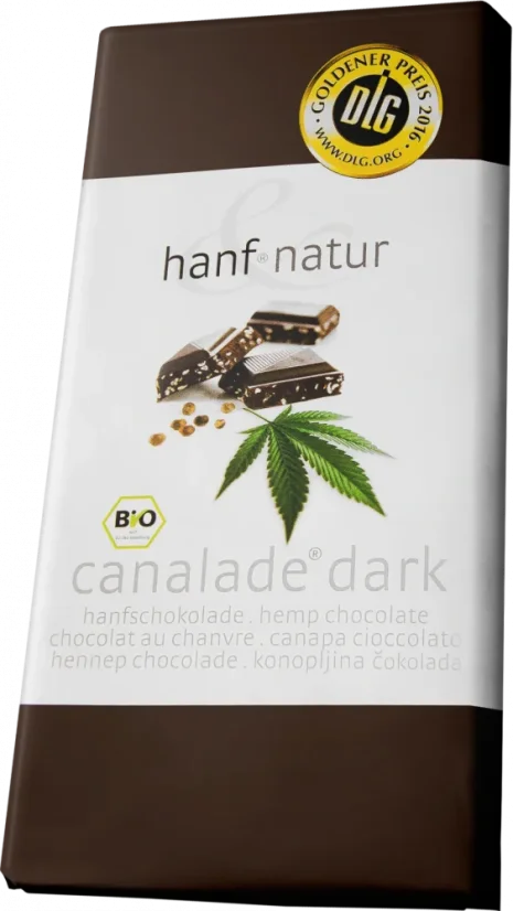 Canalade Bio Bio-Hanf-Zartbitterschokolade - Karton (10 Riegel), 1000 g