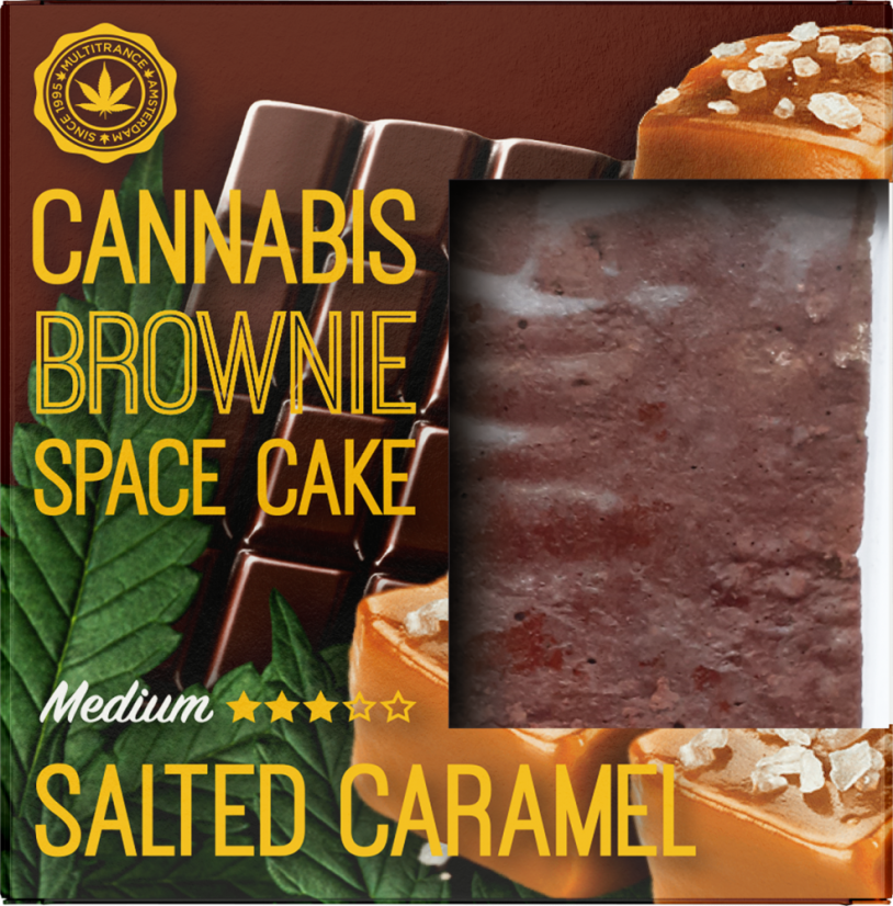 Cannabis Salted Caramel Brownie Deluxe verpakking (Medium Sativa smaak) - Doos (24 verpakkingen), 2400 g