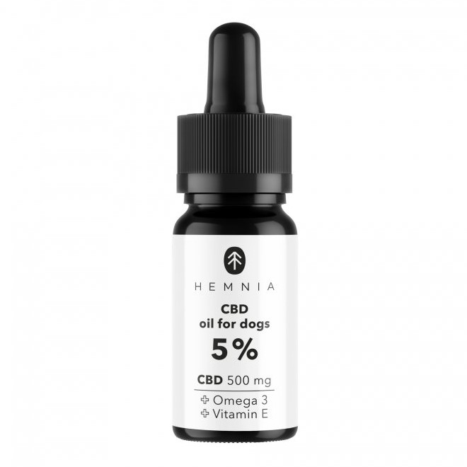 Hemnia CBD pétrole pour les chiens 5 %, 500 mg, 10 ml