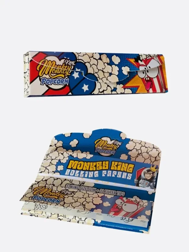 Monkey King KSS Hârtii de rulat cu filtre (Aromă de popcorn), 1 carnet
