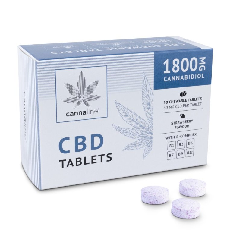 Cannaline CBD tablety s Bkomplexem, 1800 mg CBD, 30 X 60 mg Cannaline CBD tablety s Bkomplexem, 1800 mg CBD, 30 X 60 mg
