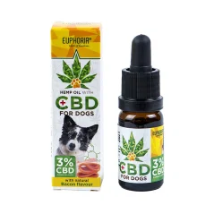 Euphoria CBD масло за кучета 3%, 300mg, 10 ml - вкус на бекон