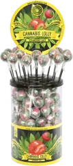 Cannabis Strawberry Haze Lollies – Displaybehållare (100 Lollies), 1800 g