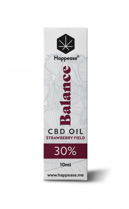 Aceite de CBD Happease Balance Campo de Fresa, 30% CBD, 3000 mg, 10 ml
