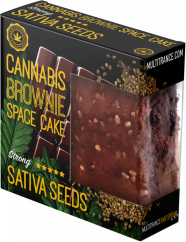 Brownie de canabis cu semințe de Sativa Ambalaj Deluxe (aromă puternică) - Cutie (24 pachete)