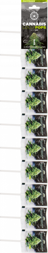 Lecca lecca White Widow alla cannabis – Stripe (10 lecca-lecca), 25 strisce in cartone, 3000 g