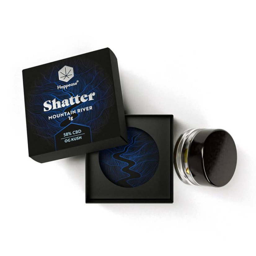 Happease - Extraire Mountain River Shatter 58% CBD, 1 g