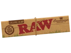 RAW Organic Hemp CONNOISSEUR KingSize Slim Unrefined Rolling Papierky + TIPS