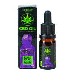 Euphoria CBD ulje 5% s terpenima 10 ml, 500 mg - Memory & Focus