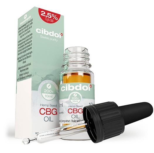 Cibdol Hemp Oil 2,5% CBG și 2,5% CBD, 250:250 mg, 10 ml