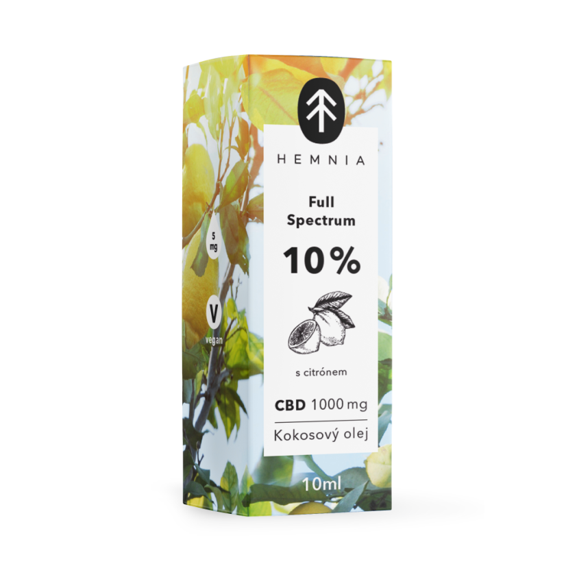 Hemnia Full-Spectrum CBD MCT Coconut Oil 10 %, 1000 mg, 10 ml, Lemon