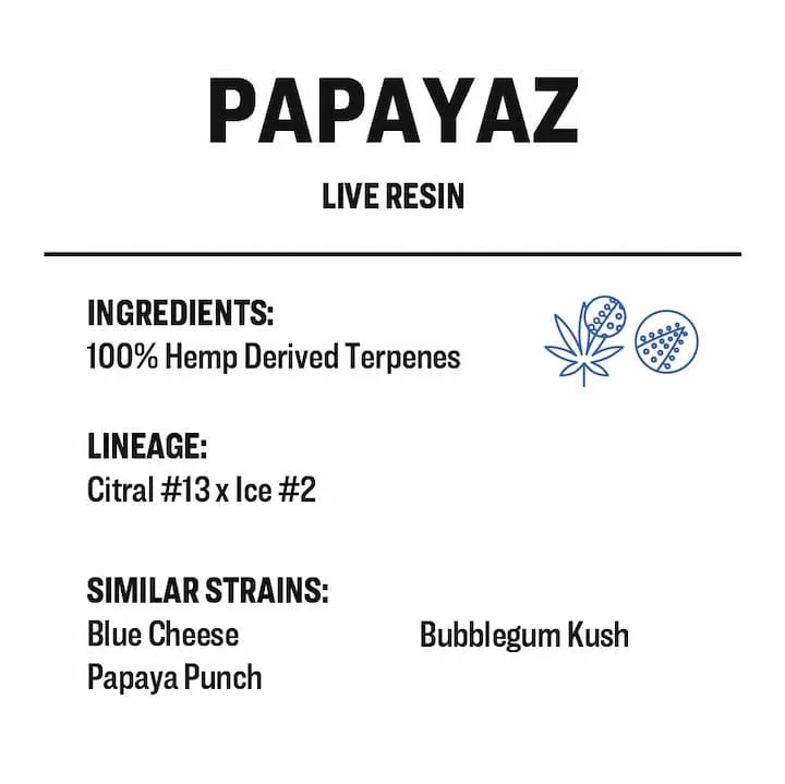 True Terpenes Rășină vie Papayaz (2 ml - 960 ml)