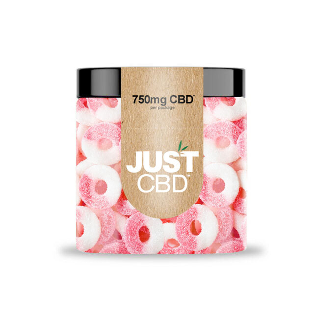 JustCBD Gummies melionų žiedai 250 mg – 3000 mg CBD