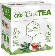 MediCBD Sort te (æske med 20 pyramide teposer), 7,5 mg CBD
