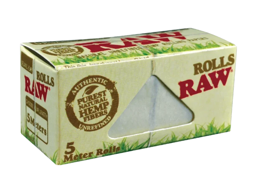 RAW Rouleaux Slim Chanvre Bio Feuilles à rouler, 5 m