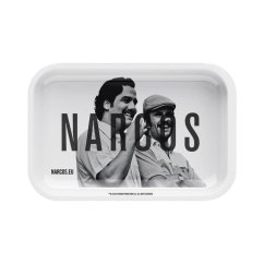 Narcos Metalinis valcavimo padėklas White Edition, vidutinis, 19 x 29 cm