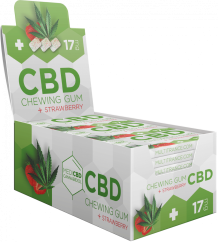 MediCBD Strawberry CBD Chewing Gum (17 mg CBD), 24 boîtes en présentoir