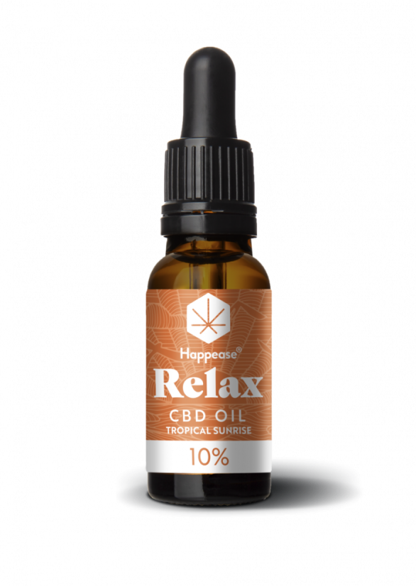 Aceite de CBD Happease Relax Tropical Sunrise, 10% CBD, 1000 mg, 10 ml