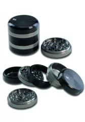 Moedor de alumínio 'BL' 5 partes prata/preto - 63 x 56 mm