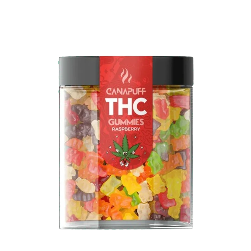 CanaPuff THC+ Gummies Malina, THC menej ako 0,2 %, 10 - 50 ks