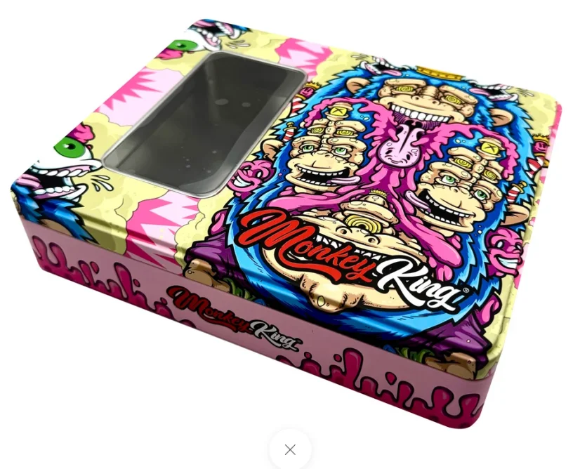 Caixa Metálica com Janela Monkey King Rosa
