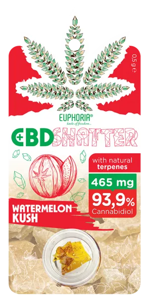 Euphoria Shatter Watermelon Kush (93 mg à 465 mg de CBD)