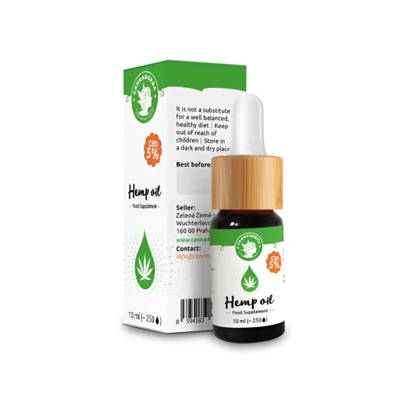 Cannadorra Óleo de cânhamo com 5 % de CBD, 10 ml