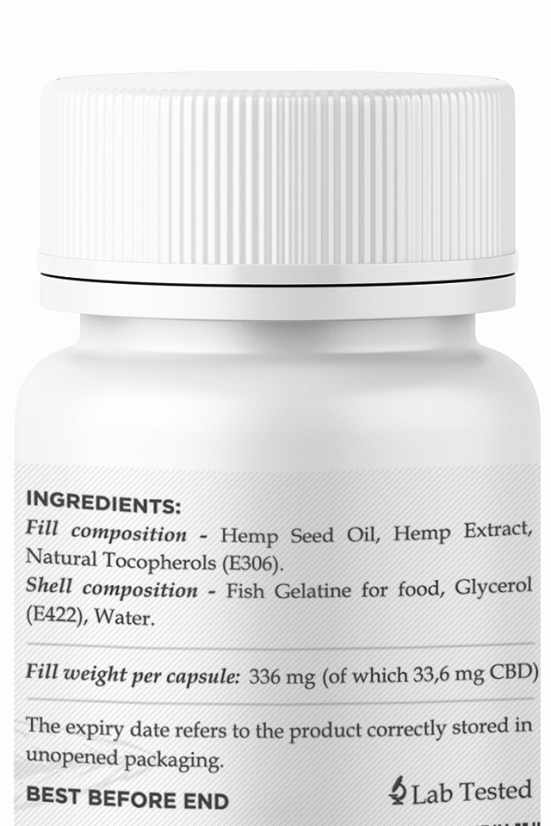 Enecta Hamppu CBD kapselit 10%, 3000 mg, 90 kapselia, 45 g