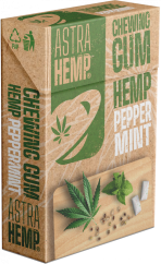 Astra Hemp Peppermint Cannabis Chewing Gum (bez cukru), 24 g
