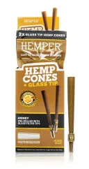 HEMPER Conuri King Size + Vârf de sticlă 2 buc. Honey