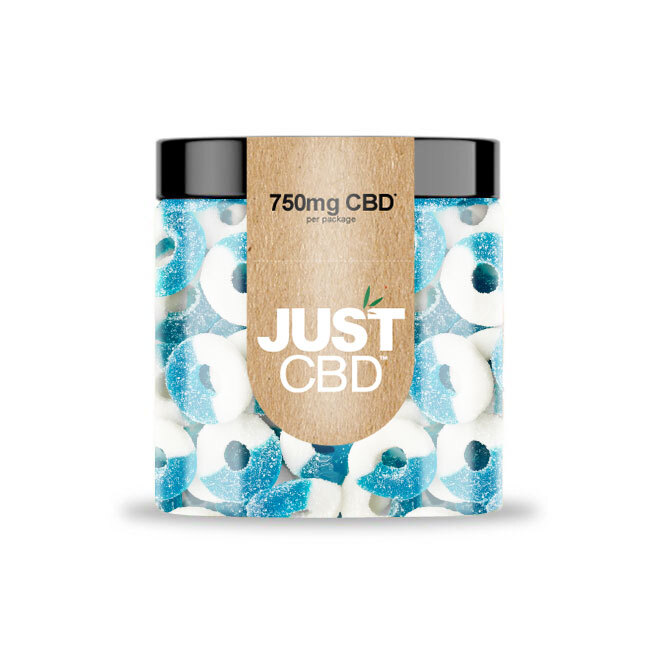JustCBD Gummies Blue Raspberry Rings 250 mg – 3000 mg CBD
