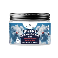 Canntropy CBD Fruit Strawberry Gummies, 10 bakkalcha x 100 mg, 1000 mg CBD, 20 g