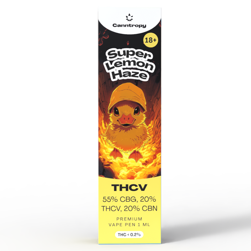 Canntropy THCV Vape Pen Super Lemon Haze, 20 % THCV, 60 % CBG, 20 % CBN, 1 ml