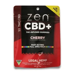 Zen CBD Gummies THC+ Cerise, 10 pièces, 200 mg