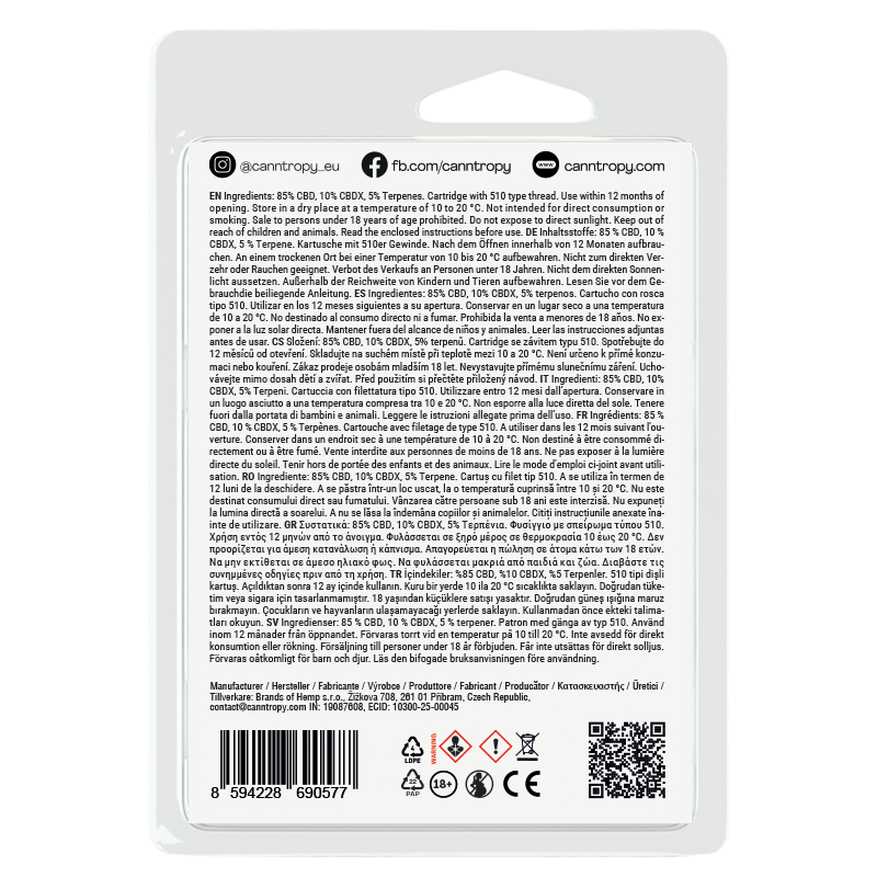 Canntropy CBDX Cartridge Banana OG, CBDX 10 %, 1 ml