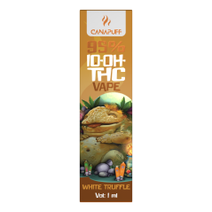 CanaPuff 10-OH-THC vienreizējās lietošanas vape pildspalva, balta trifele, 10-OH-THC 95%, 1 ml