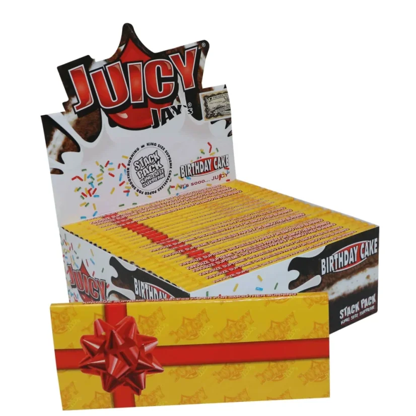 Juicy Jay's Kingsize Supreme Birthday Cake Feuilles à rouler - feuilles à rouler aromatisées, 40 feuilles