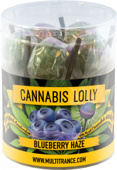 Cannabis Blueberry Haze Lollies - Caja de regalo (10 Lollies), 24 cajas en caja, 4320 g
